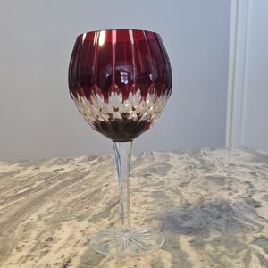 Elegant Red Crystal Wine Glass